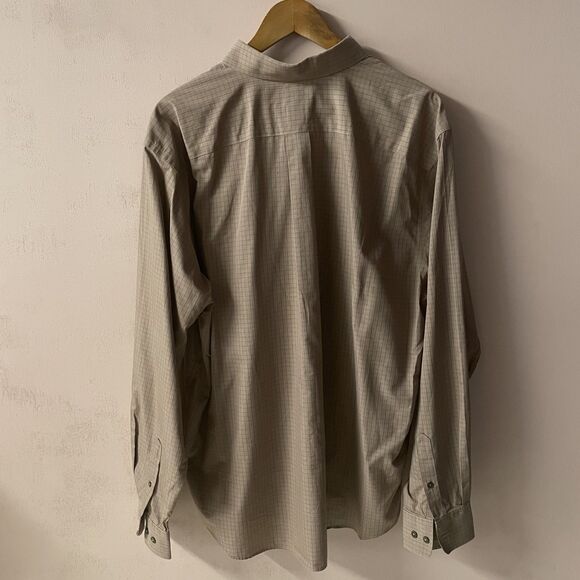 Vintage Eddie Bauer Men's Tan/Red Plaid Long Sleeve Button Down Shirt EUC Sz XL - Picture 12 of 12